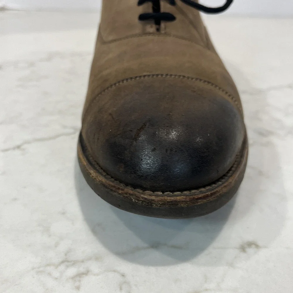 Allen Edmonds Buxton Oxford 11.5 D Cap Toe Burnished Brown Combed Leather‎